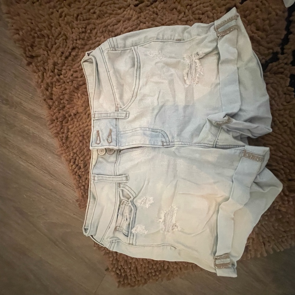 light blue ripped jean shorts size 9